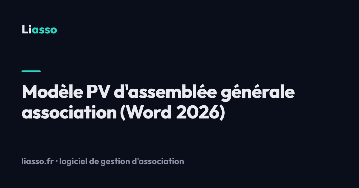 Modèle PV d'assemblée générale association (Word 2026)